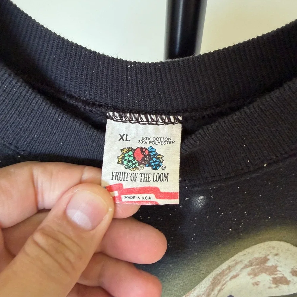 Vintage 1991 Bryce Canyon Sweatshirt Wolf Moon Black XL Mens - Picture 2 of 7